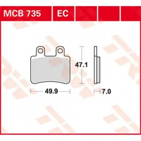 Placute frana TRW MCB735   ORGANIC Retur ușor