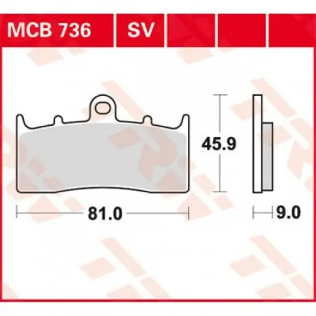Doar azi Placute frana TRW MCB736   ORGANIC