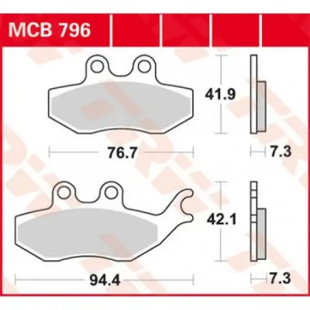 Placute frana TRW MCB796   ORGANIC Preț mic
