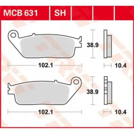 Lichidare de stoc Placute frana TRW MCB631   ORGANIC