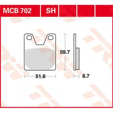 Placute frana TRW MCB702   ORGANIC Livrare gratuită