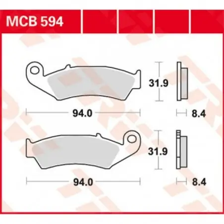 Transport gratuit Placute frana TRW MCB594   ORGANIC