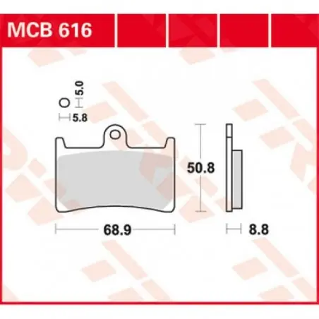 Preț promoțional Placute frana TRW MCB616   ORGANIC