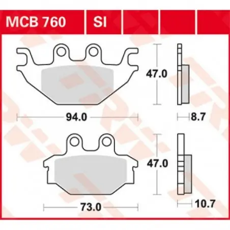 Retur ușor Placute frana TRW MCB760   ORGANIC