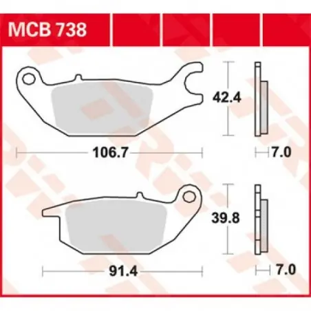 Ofertă specială Placute frana TRW MCB738   ORGANIC