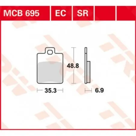 Placute frana TRW MCB695EC  EC ORGANIC Doar azi