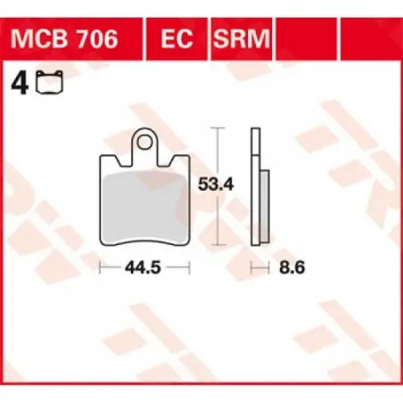 Placute frana TRW MCB706EC  EC ORGANIC Comandă acum