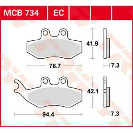 Noutate Placute frana TRW MCB734EC  EC ORGANIC