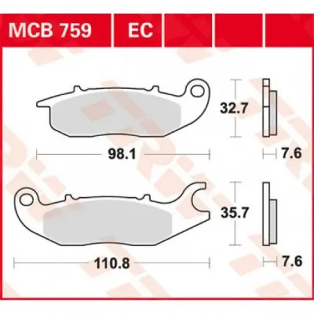 Ultima șansă Placute frana TRW MCB759EC  EC ORGANIC
