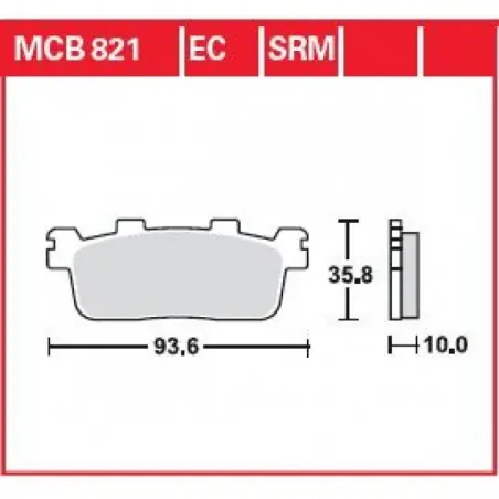 Placute frana TRW MCB821   ORGANIC Plată sigură
