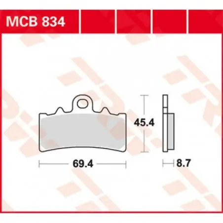 Cumpărături sigure Placute frana TRW MCB834   ORGANIC