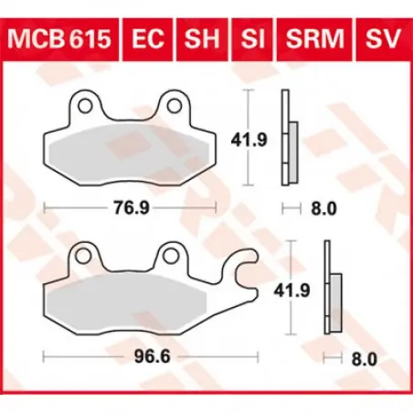 Preț mic Placute frana TRW MCB615   ORGANIC
