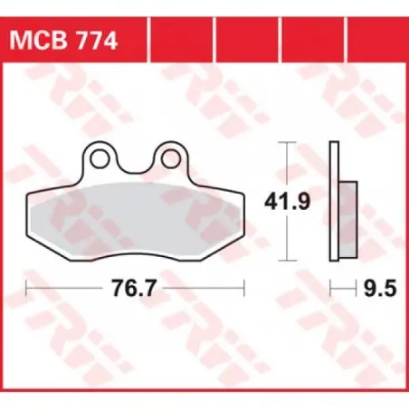 Placute frana TRW MCB774   ORGANIC Reducere specială