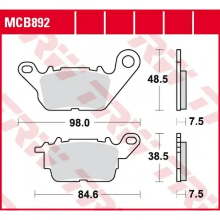 Doar azi Placute frana TRW MCB892 EC ORGANIC