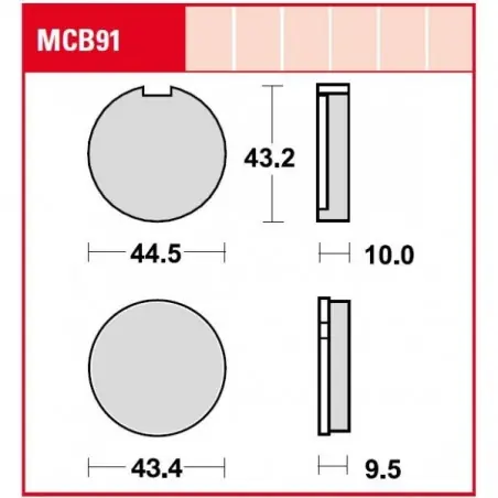 Plată sigură Placute frana TRW MCB91   ORGANIC