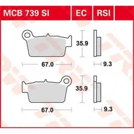 Chilipir Placute frana spate Beta, Yamaha TRW MCB739EC  EC ORGANIC