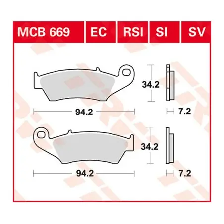 Placute frana fata Beta, Honda, Suzuki, Yamaha TRW MCB669   ORGANIC Noutate