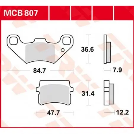 Noutate Placute frana TRW MCB807   ORGANIC