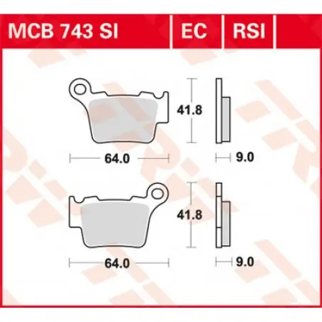 Placute frana spate KTM 2004- TRW MCB743SI   SINTER OFFROAD Nu rata