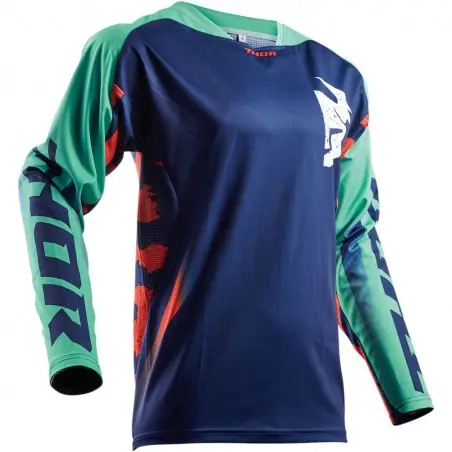 Tricou enduro mx Thor Fuse Rampant Navy/Teal Discount