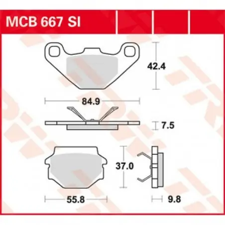 Popular Placute frana TRW MCB667SI   SINTER OFFROAD