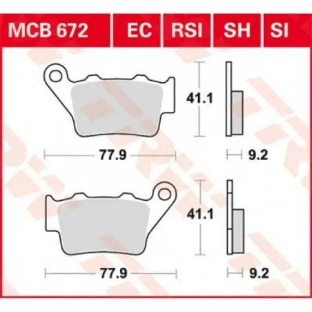 Preț redus Placute frana TRW MCB672RSI SINTER PERFORMANCE OFFROAD