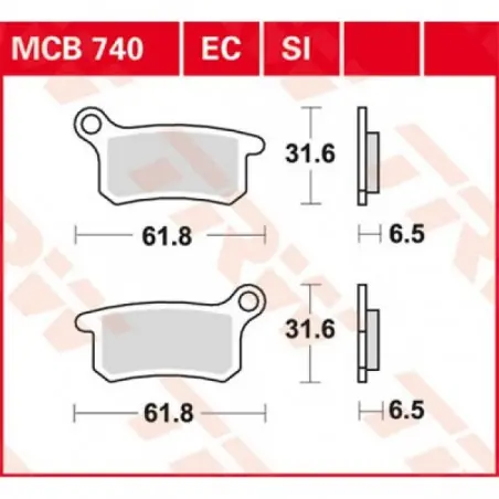 Livrare expres Placute frana TRW MCB740SI   SINTER OFFROAD