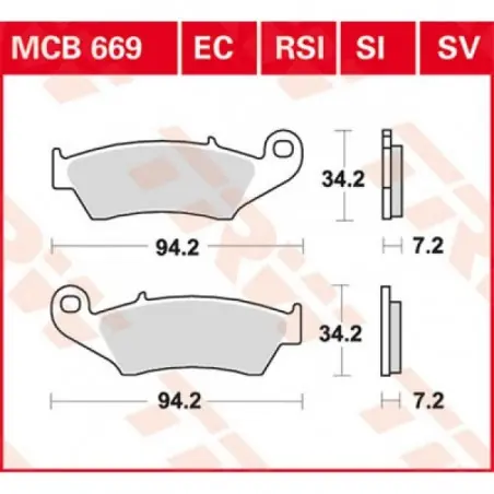 Preț redus Placute frana TRW MCB669SI   SINTER OFFROAD