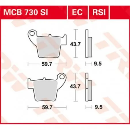Cumpără online Placute frana TRW MCB730SI   SINTER OFFROAD