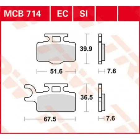 Discount Placute frana TRW MCB714SI   SINTER OFFROAD