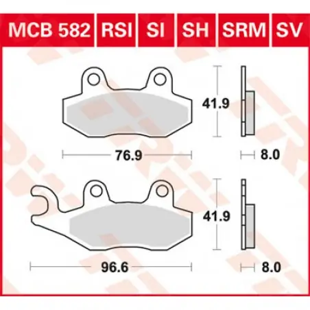 Retur ușor Placute frana TRW MCB582SI   SINTER OFFROAD