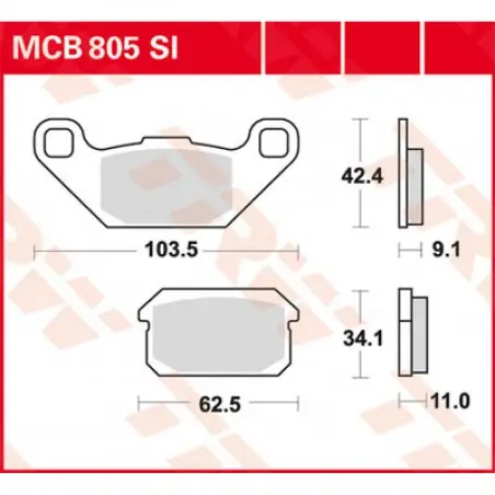 Popular Placute frana TRW MCB805SI   SINTER OFFROAD