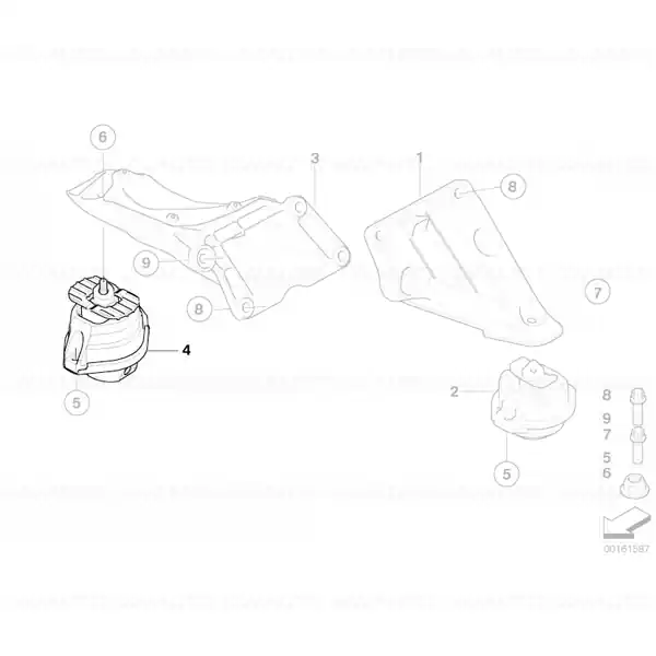 Tampon motor BMW Seria 5 E60, E61 - dreapta Noutate