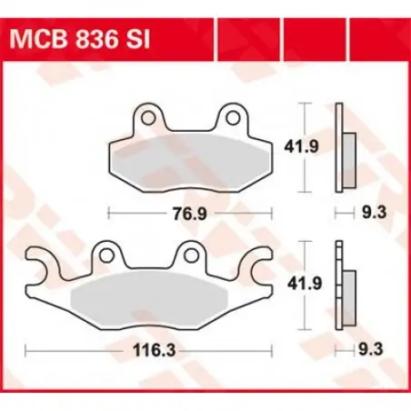 Livrare gratuită Placute frana TRW MCB836SI   SINTER OFFROAD
