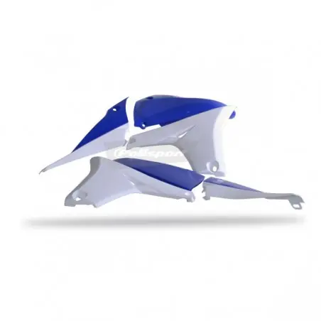 Expediere rapidă Carene laterale rezervor/radiator Polisport 8413800007 BLUE/WHITE