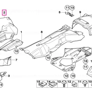 Cel mai vândut Plăcuță termică suport motor dreapta - BMW
