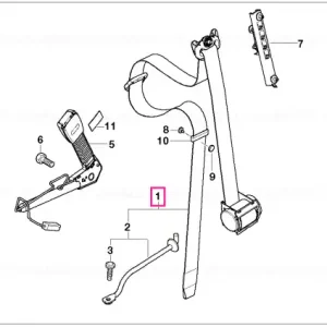 Expediere rapidă Centura sus cu limitator fata stang SCHWARZ - BMW - Mini