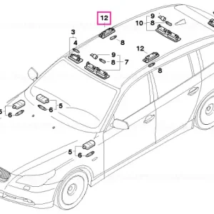 Cel mai bun preț Lampă lectură interior spate dreapta - BMW