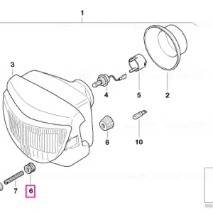 Retur ușor Piulita reglare, ansamblu far - BMW R13 (F 650 GS, GS Dakar), R13 (G 650 GS)