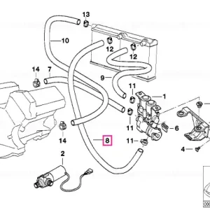 Retur ușor Furtun ventil apa si radiator dreapta - BMW
