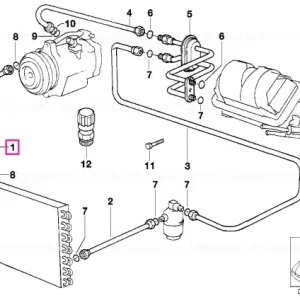 Bestseller Furtun presiune compresor-condensator R134A - BMW