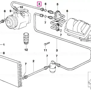 Retur ușor Conduct aspire evaporator-compresor R12 - BMW