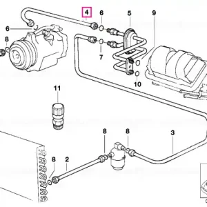 Retur ușor Conduct aspire evaporator-compresor R134A - BMW