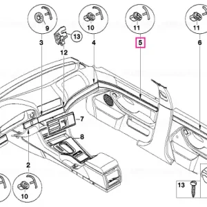 Comandă acum Banda decorativa usa dreapta SCHWARZ - BMW