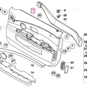 Bestseller Căptușeală ușă piele față dreapta, NATURBRAUN - BMW