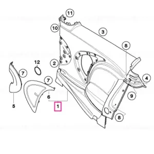 Plată securizată Panou lateral spate stânga CARBON BLACK - BMW - Mini