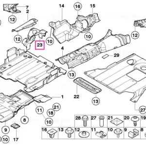 Capac compartiment motor stânga jos - BMW Reducere