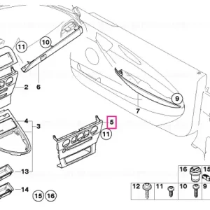 Cel mai bun preț Capac decorativ tablou bord centru RUTHENIUM - BMW