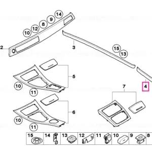 Calitate înaltă Bandă decorativă panou lateral spate dreapta PAPPEL HELL - BMW
