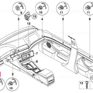 Bandă decorativă bord stânga SCHWARZ - BMW Livrare rapidă